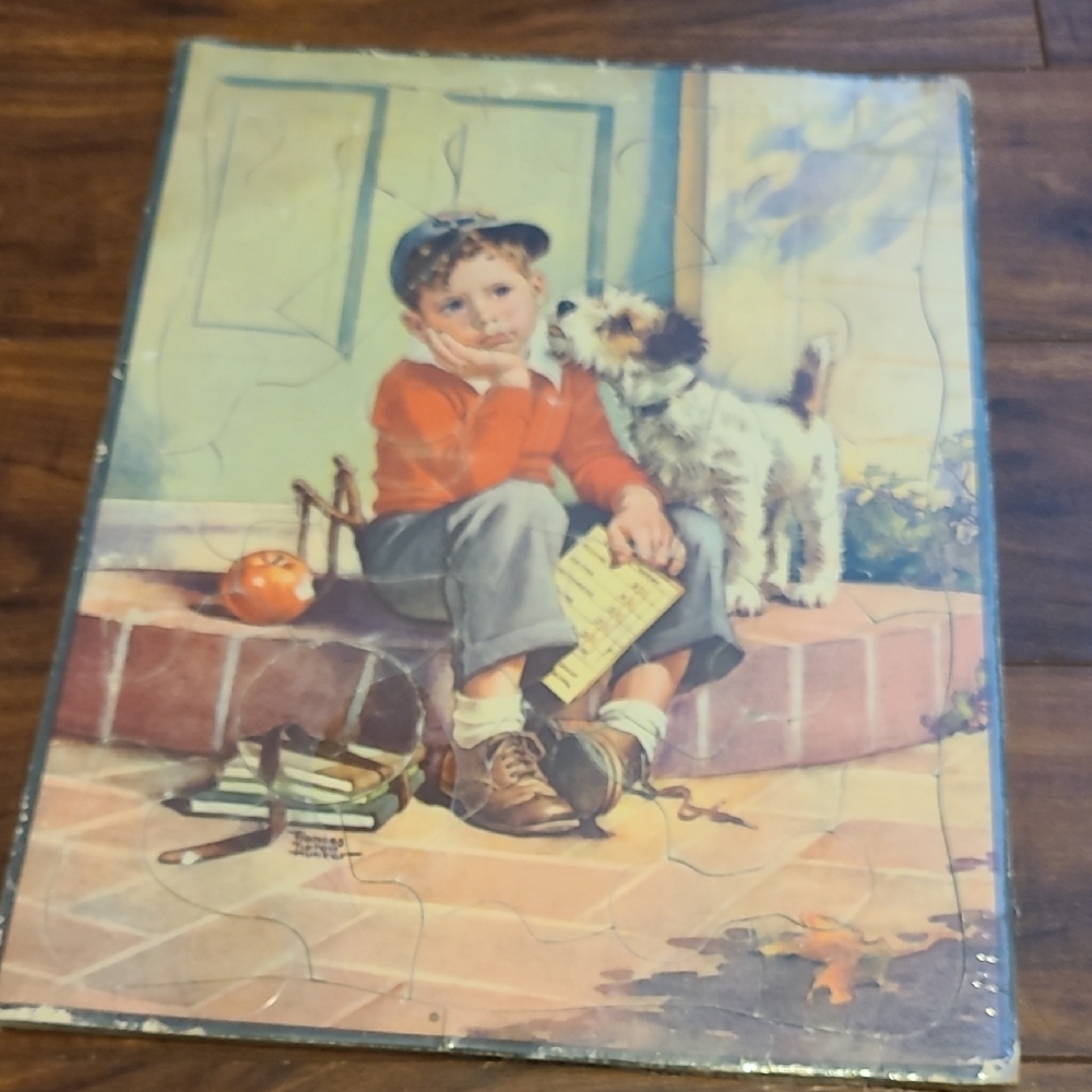 Vintage Boy and Dog Puzzle